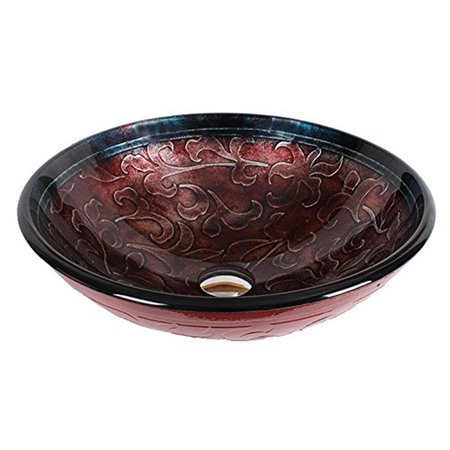 DAWN Dawn GVB81611 TempeRed Glass Handmade Vessel Sink; Thickness - 0.5 in. -Drain Opening - 1-0.75 in. GVB81611